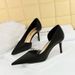 3226-A2 Korean Edition Simple Thin Shallow Notched Pointed Side Hollow Professional OL Versatile High Heel Shoes Women's_vogvips.com
