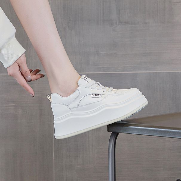 2025 Spring New Arrival Thick Sole Inner Height Increasing Casual Women's Breathable All-Matching Comfortable Small_vogvips.com