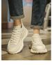 Men's Embossed Mesh Chunky Platform Sneakers Breathable Lace Up Non Slip Fashion Street Walking Casual Trainers_vogvips.com