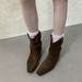 2026 Women's Spring/Autumn Retro Height-Increasing Khaki Ankle Paired With Skirts, Slouch Boots, Pointed Toe Chelsea_vogvips.com