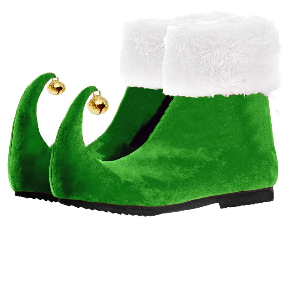 Christmas Adult Elf Santa Claus Shoes Red Ankle Boots With Bells Role Play Accessories For Party Stage Performance Props_vogvips.com