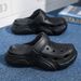 Summer Men's Thick-Soled Non-Slip Breathable Toe-Cap Garden Clogs Casual Beach Slippers Sandals_vogvips.com