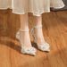6681-58-036 Green Fairy Tale One-Strap Pearl Chain French Dress Wedding Shoes Thin Heel Elegant Women's High Heels_vogvips.com