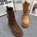 Cowhide Version Wasteland Martin Boots Women's Boots 2025 Autumn New Thick-soled Heightening Short Boots Western Cowboy Boots_vogvips.com