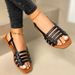 Plus-size Women's Sandals, Korean Version, 2020 New Style, Flat-soled Spring And Summer Fashion Woven Beach Shoes,_vogvips.com