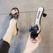 Women's Sandals With Bowknot, Fashionable Mid-heel Slip-on Slippers Outdoor Wear, 2025 New Model, Thin High Heel,_vogvips.com