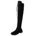 Spring And Autumn New Martin Women, British Style Over-the-Knee Boots, Long With Front Lace-up, Knight Motorcycle Boots_vogvips.com