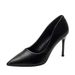 wangjia Wangjia Professional High Heels Women New Black Pointed Toe Stiletto Formal Leather For Etiquette Flight_vogvips.com
