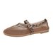 Women's Plus Size Casual Flat Shoes Mesh One Strap Buckle Summer New Style Fashion Versatile Flat Shoes_vogvips.com