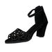 Large Size 2025 Summer New For Women, Simple Hollow Out With Diamonds, Fashionable High-heeled Sandals_vogvips.com