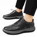 Men's Leather Casual Shoes Board Shoes Young And Young Lace-up Men's Shoes_vogvips.com