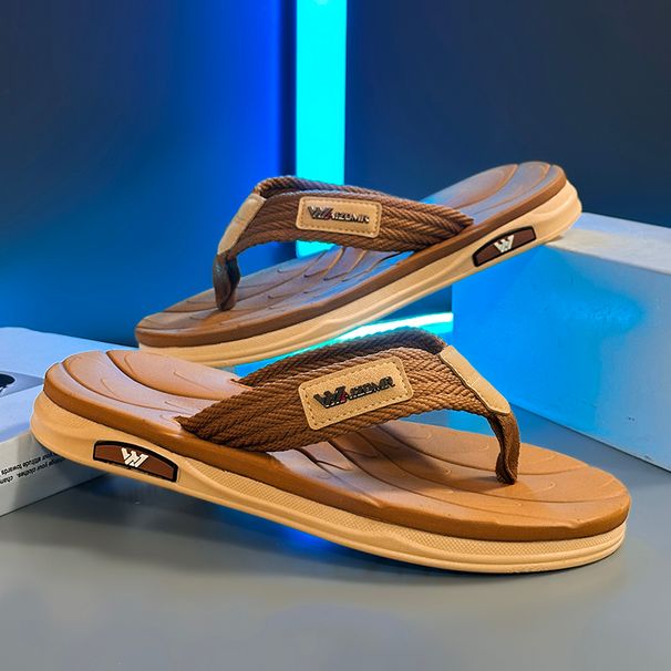 Summer Men's Flip Flops Soft Woven Upper Non-Slip Wear-Resistant Sole Casual Outdoor Beach Thong Slippers_vogvips.com
