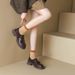 Soft High-End Loafers For Women, Spring And Autumn Thick-Soled Slip-On Lazy JK British Style Small Leather Shoes, Chunky_vogvips.com