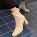 Sheepskin~Women's Short For Autumn And Winter, High-heeled, Chunky Heel, Korean Style Ankle Boots, White French_vogvips.com