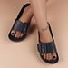 Women's Solid Color Indoor Adjustable Buckle Slip-On Casual Thick Sole Home Slippers Comfortable Footwear_vogvips.com