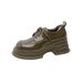 Women's Shoes Chunky Sole Lace-Up Loafers With Hidden Heel Elevation - Genuine Leather Round-Toe Oxford Shoes For Everyday Wear_vogvips.com