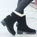 Winter Warm Plush Snow Boots Round Toe Comfortable Flat Solid Color Womens Shoes 240904_vogvips.com