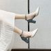 Women's Color-Block Fashion Sandals 2026 New Spring And Autumn Versatile Mid-Heel Chunky Heel Pointed Toe Hollow High_vogvips.com