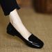 Lightweight Square-toed Soft-soled Women's Shoes 2026 New French-style Slip-on Soft Leather Flat Loafers_vogvips.com
