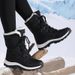 Women's Winter Snow Boots With Fleece Lining, Non-Slip TPU Sole, Mid-Calf Height For Warmth And Traction In Cold Weather Travel Warm Cotton Shoes_vogvips.com
