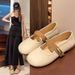 French-style Soft Leather Flat Mary Jane Shoes Women, 2025 Summer New Model, Gentle Style, Soft-soled Loafers For_vogvips.com