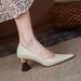 Chunky Single Shoes For Women 2024 New Spring Design Sense Niche Temperament Irregular Heel Shallow Mouth Pointed Toe_vogvips.com