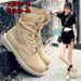 2024 Autumn Winter Style Suede Genuine Leather Versatile Comfortable Women's Wolf Warrior Desert Work Shoes Martin_vogvips.com