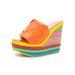 Women's Shoes New Wedge Heel Rainbow Slippers Outdoor High Heel Women's Sandals Large Size Slippers Women_vogvips.com
