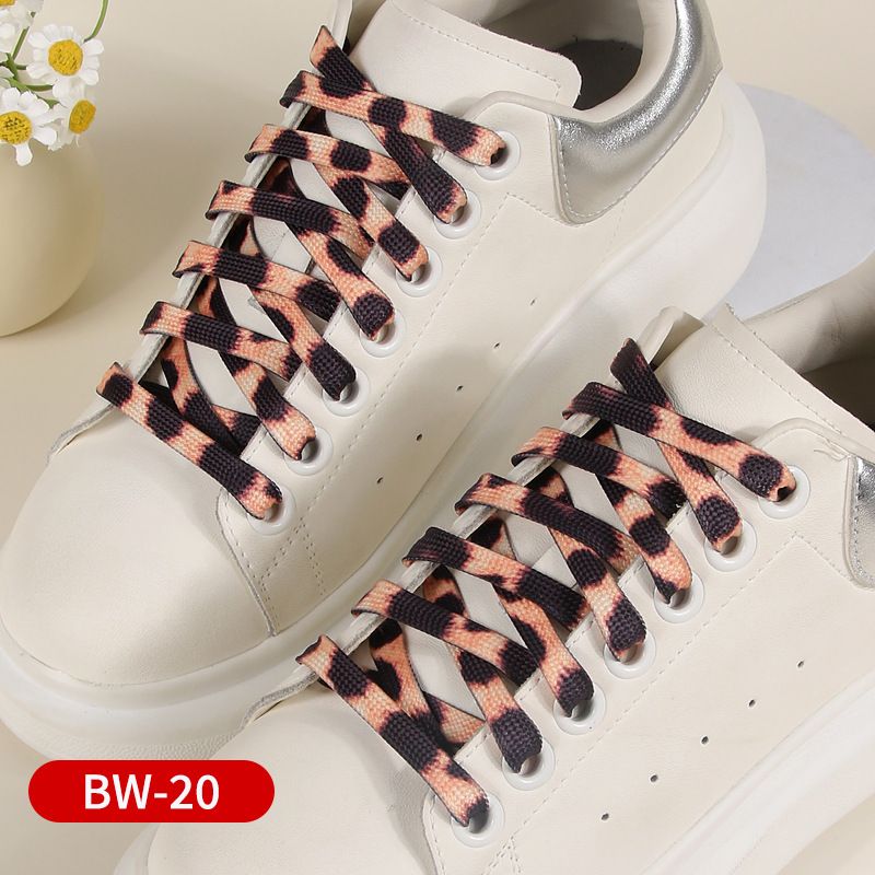 Animal Print Flat Shoelaces – Leopard/Zebra Patterns For Canvas Shoes & Sneakers (0.7cm Width, 80-160cm Length, Unisex Fashion Laces)_vogvips.com