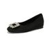 French Single Shoes Women's Inner Height Increase Shallow Mouth Rhinestone With Skirt Flat-soled Wedding Shoes_vogvips.com