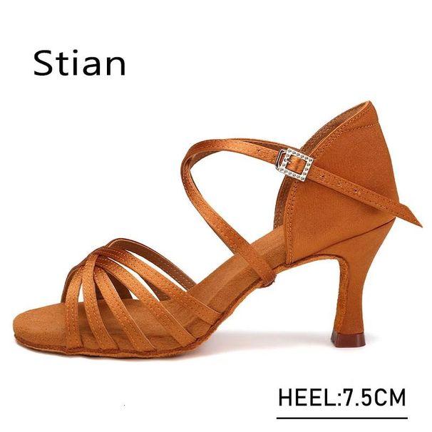 SWDZM Women Latin High Heels Tango Party Dance For Girls Ladies Satin Salsa Sandals Dancing Ballroom Shoes 241101_vogvips.com