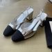 2026 In Stock New Style Chane-inspired Women's High-heeled Sandals, Closed-toe Versatile Fashion Color-block Genuine Sandals,_vogvips.com