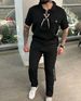 Autumn Men's Clothing Shirt Casual T-shirt Short Sleeve + Long Pants Hip Hop Personality Set_vogvips.com
