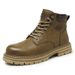 Martin Boots Men's Leather Comfortable Breathable Thick-soled Big Yellow Boots Live Stream Lace-up Tooling Boots Short Boots_vogvips.com