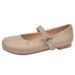 Flat Bottom Round Head Retro Student Versatile Small Leather Shoes Women's Spring And Summer Skirt French Mary Jane Single Shoes_vogvips.com