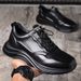 Spring New Genuine Leather Sneakers Casual Dad Trendy Top Layer Cowhide Thick Sole Men's Shoes_vogvips.com