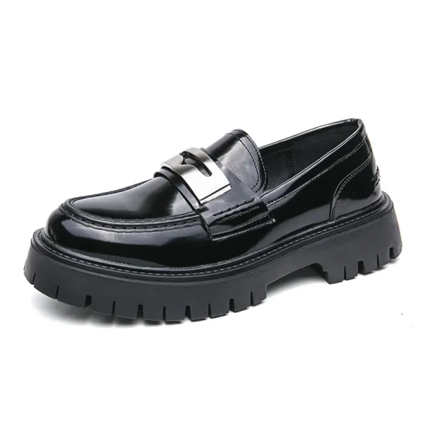 Platform New Men's Dress Leather Shoes High Classic Comfortable Pointed Toe Lace-up Business Shoes Fashion Casual Wedding Party_vogvips.com