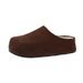 Petite Thick-Soled Closed-Toe Half For Women Autumn Winter New Versatile Casual Slip-On Furry Slippers_vogvips.com