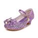 High Heels Spring New Children's Princess Versatile Soft Sole Silver Crystal Little Girls' Performance Leather Shoes_vogvips.com