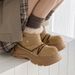 Snow For Men Women, Thick-Soled, Winter Warm, Waterproof, Non-Slip, Leather Fur Integrated, Cute And Ugly, Big Toe,_vogvips.com