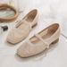 Soft Leather Version~Slip-on Summer Mary Jane Shoes, Women's Woven Hollow French-style Small Flats, 2025 New Model_vogvips.com