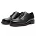 Euro Step Brown Square Toe Derby Men, Thick Sole Height Increasing British Style, Glossy Patent Casual Loafers, Versatile Leather_vogvips.com