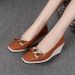 Women’s Shoes Spring And Autumn New Straw Wedge Shoes Women's Retro Square Head Buckle High Heel Shallow Mouth Shoes Rope_vogvips.com