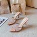 Pointed Open Toe Wide Strap Sandals For Women 2025 New Style Thin Heel Rhinestone High Heels One-Strap Buckle_vogvips.com
