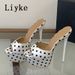 Liyke Summer Fashion Polka Dot Silk Platform High Heels Slippers For Woman Peep Toe Banquet Party Shoes Stiletto Sandals_vogvips.com