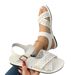 Round Toe 2025 New Plus Size Flat With Hollowed Out Casual Roman Shoes, One Button Open Toed Women's Sandals_vogvips.com
