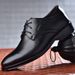 Large Size 48 Pointed Leather Low Cut Casual Black Wedding Groom Suit Shoes, Business Formal Wear_vogvips.com