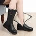 Women's Winter Slip-On Boots – Fleece-Lined Leather Shoes With Anti-Slip Sole (Comfy & Warm)_vogvips.com