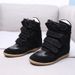 Women's High Top Sneakers Hidden Wedge Heel Color Block Flat Casual Velcro Shoes_vogvips.com
