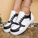 Casual Sports Shoes, Thick Soled High Color Blocked Sports Shoes, Breathable And Wear-resistant Round Toe Flat Shoes_vogvips.com